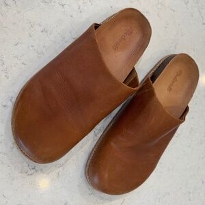 Women's Madewell Tan Leather Layne Clog Mule